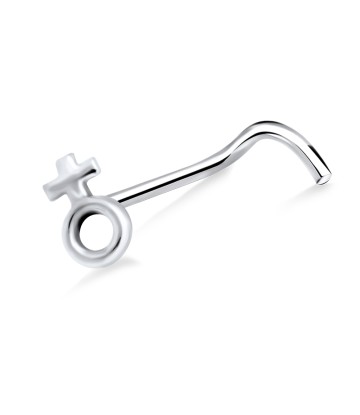 Female Symbol Silver Curved Nose Stud NSKB-785